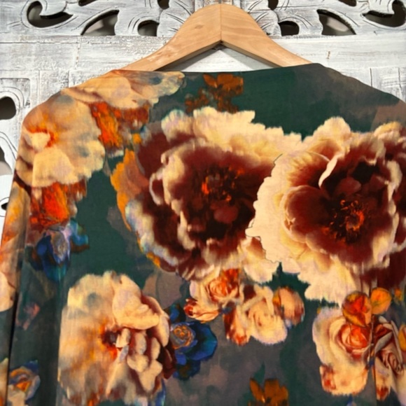 Bryn Walker Gabo Green Floral Scoop Neckline Tunic NWOT - Picture 5 of 9